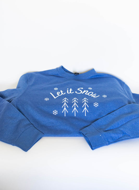 let it snow, sweatshirt, t-shirt, clothing, blue