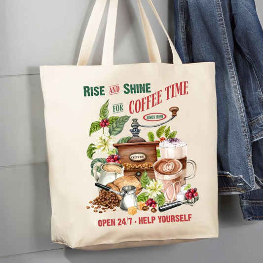 coffee, tote, christmas, winter