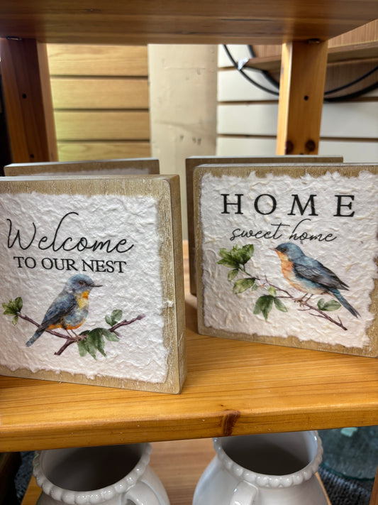 Bird Design Inspirational Sign - 2 styles