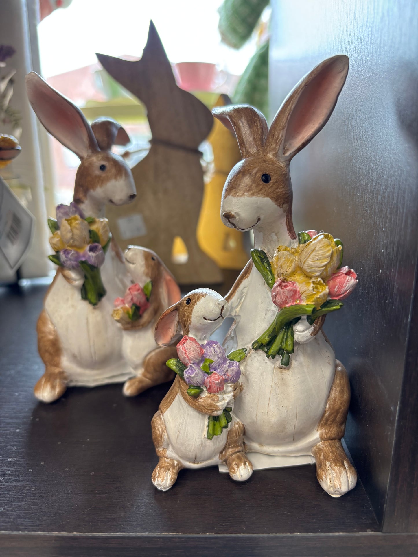 Easter Bunnies with Flowers