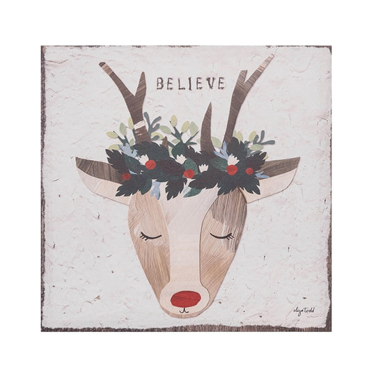 Believe Reindeer Wall Art