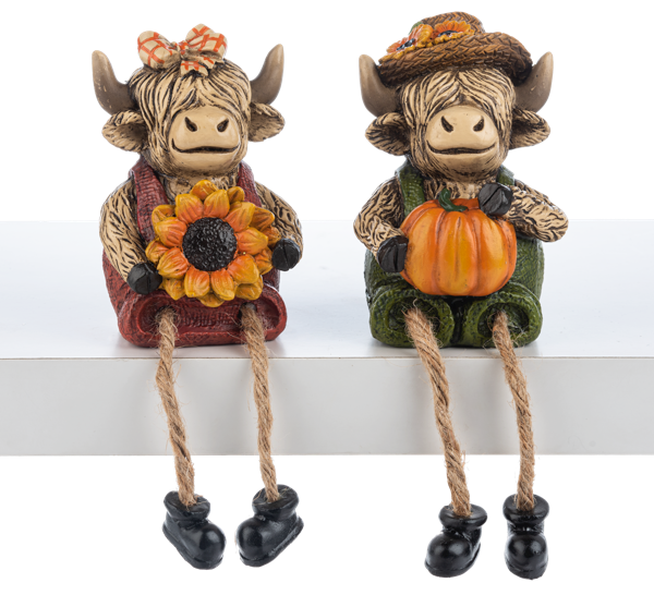 Fall Cow Shelf Sitters - 2 Styles