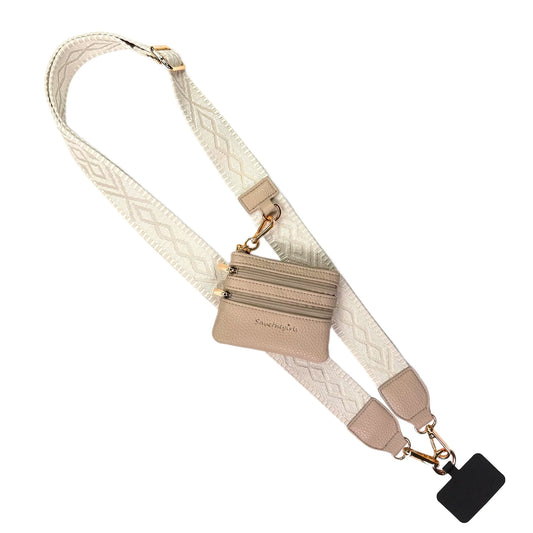 Clip & Go Strap with Zippered Pouch- Classic Ivory (Hardware: Gold)