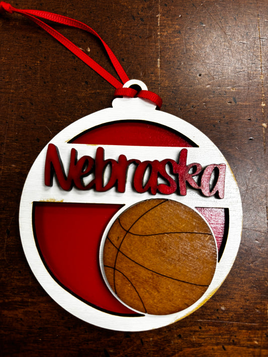 Nebraska Basketball Ornament