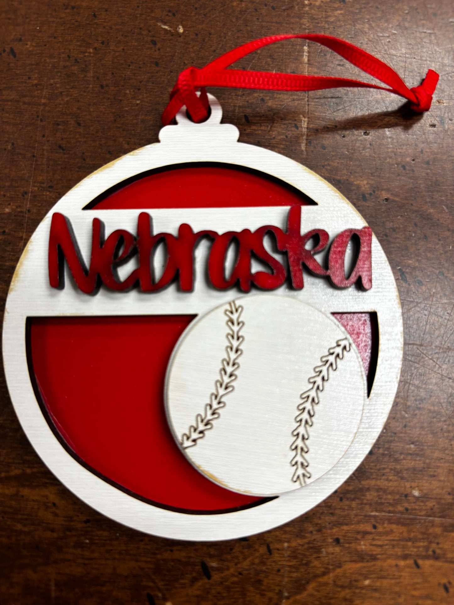 Nebraska Baseball Ornament