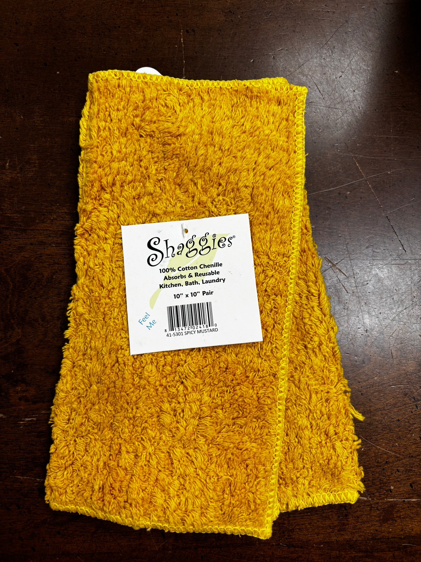Shaggie Towel, 2 pack - Spicy Mustard