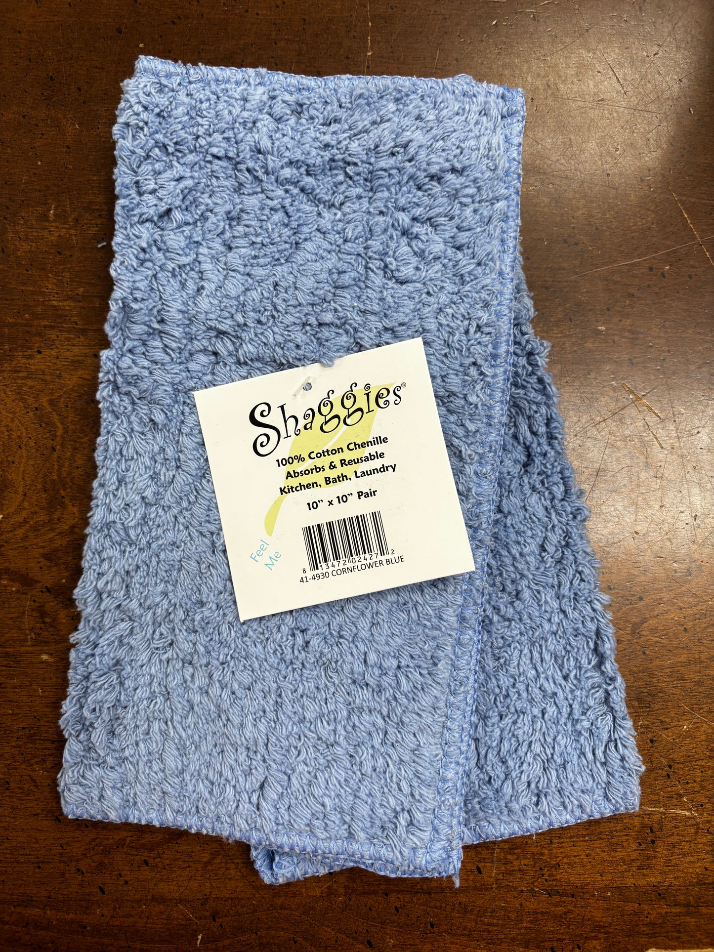 Shaggie Towel, 2 pack - Cornflower Blue