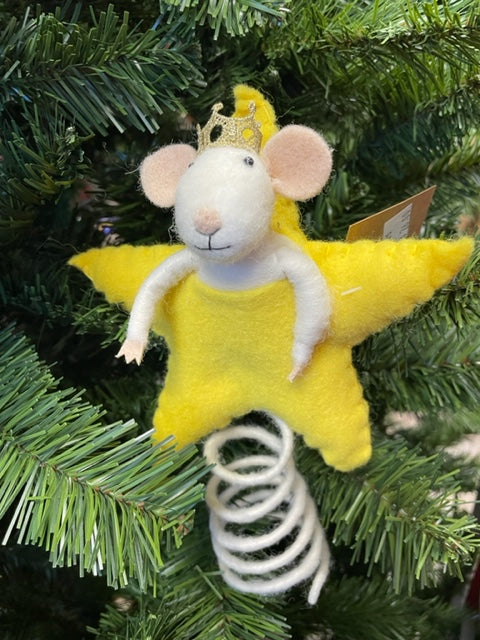 Felt Star with Mouse Tree Topper