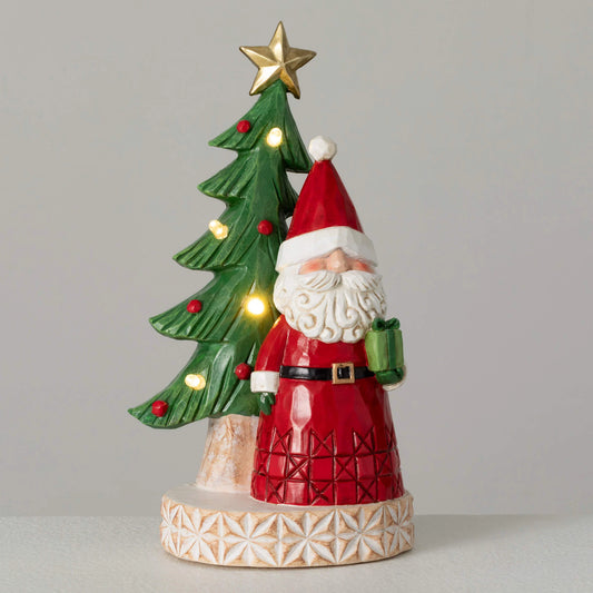 LED Santa with Tree