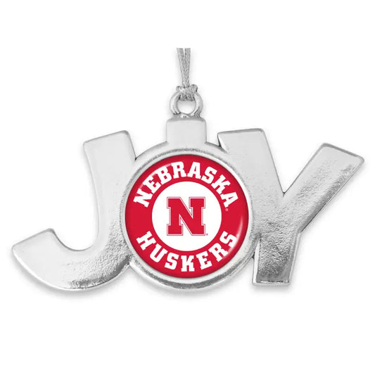 Nebraska JOY Ornament with Round Logo