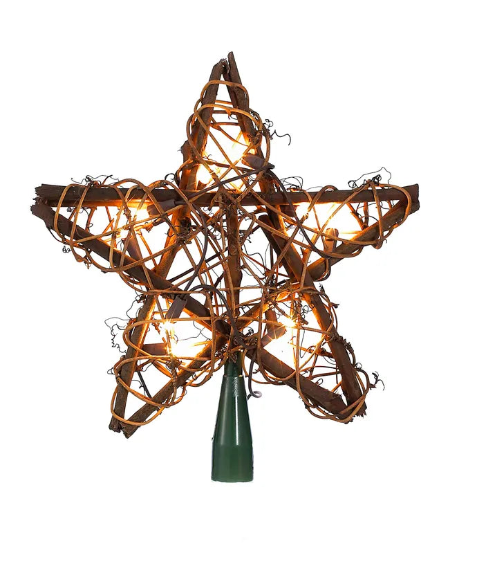 Rattan Tree Topper - Lights Up