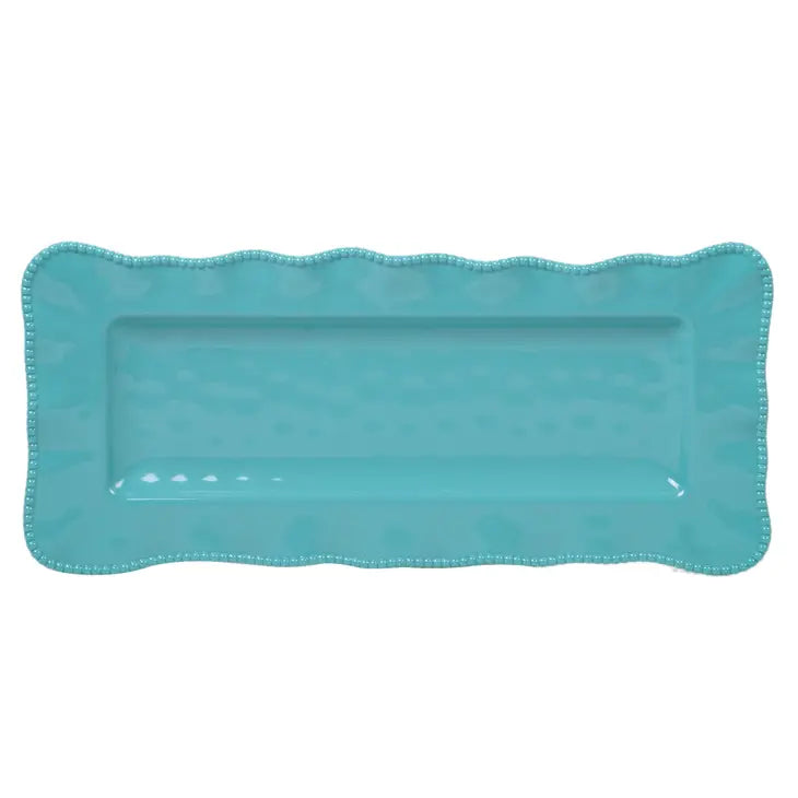 Perlette Teal Rectangular Platter