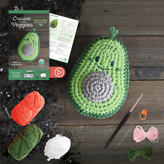 Avocado Crochet Your Veggies Amigurumi Kit