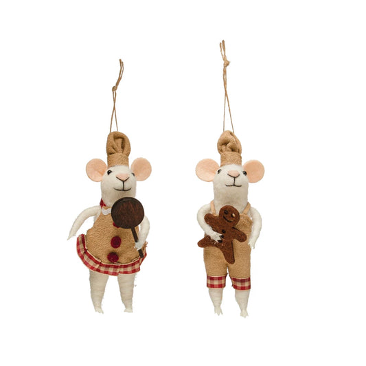 Felt Baker Mouse Ornament - 2 styles