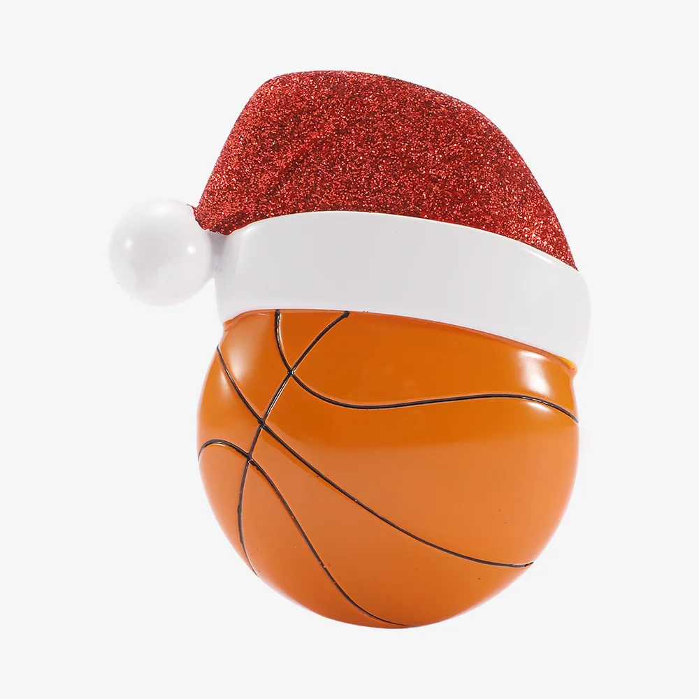 Basketball with Santa Hat Ornament
