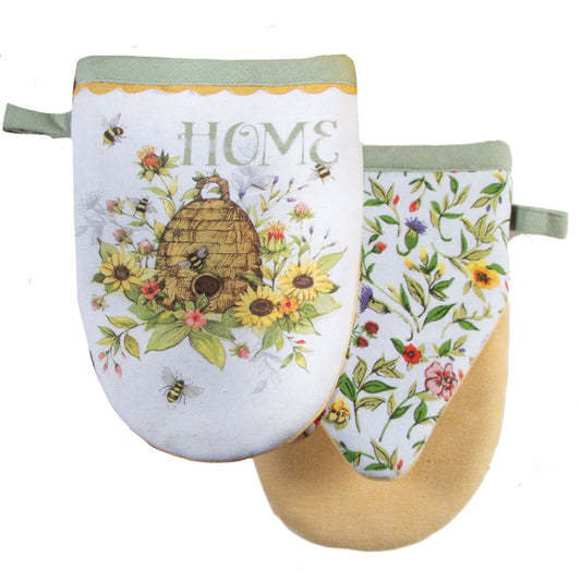 Bee Floral Grabber Mitt