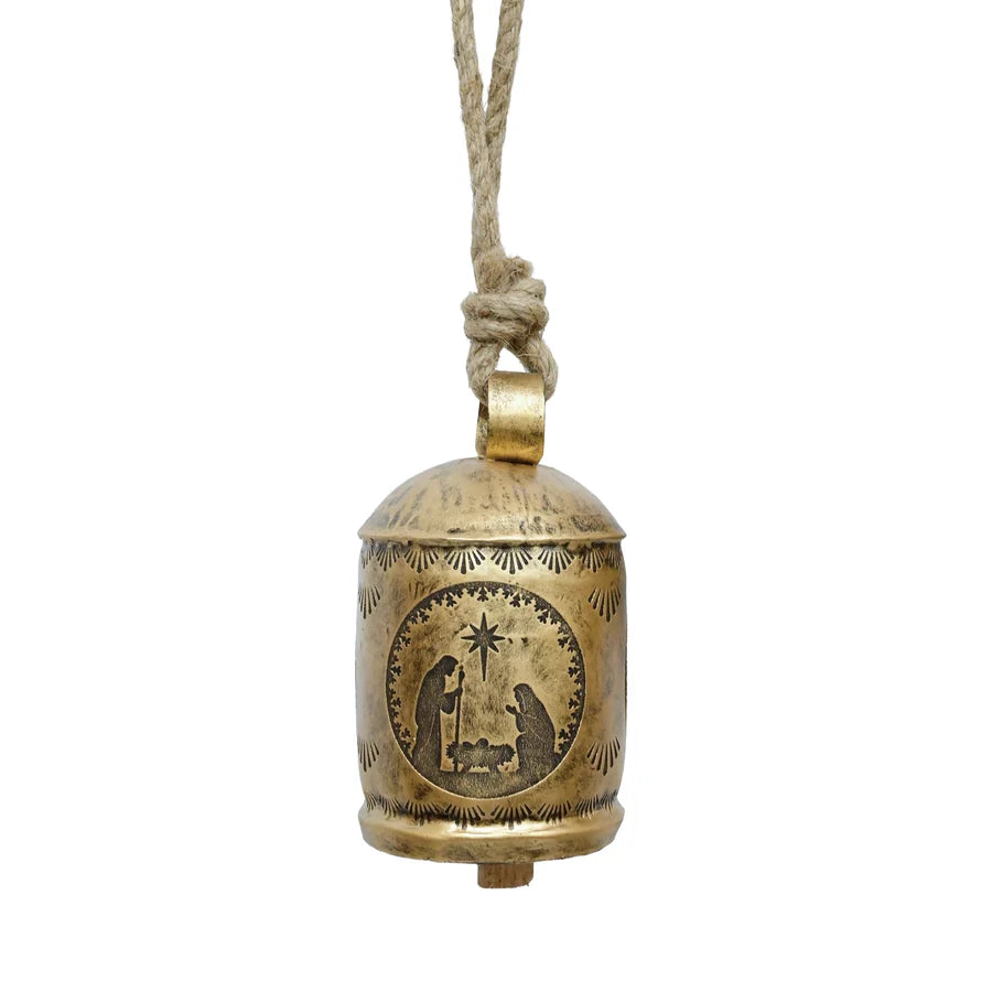 Gold Bell with Nativity