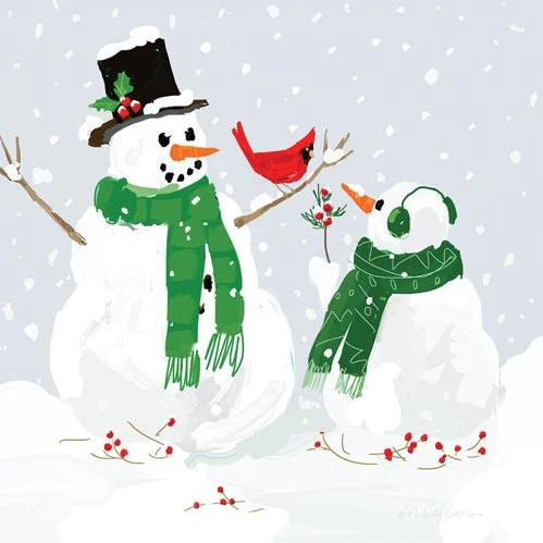 Napkin - Snowman and Cardinal