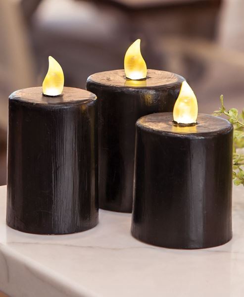 Black Gloss Pillar Candle