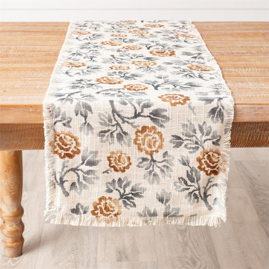 Blue Floral Table Runner