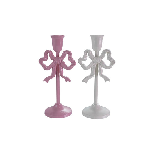 Metal Bow Candle Holder - 2 Colors