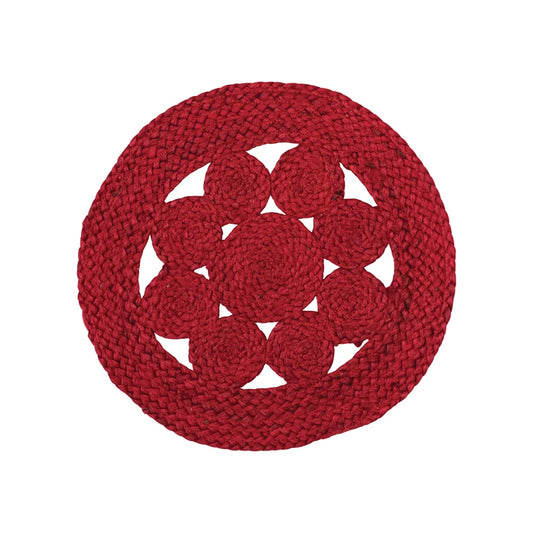 Braided Jute Placemat, Red