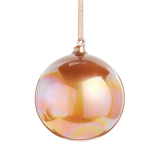 Iridescent Bronze Ball Ornament