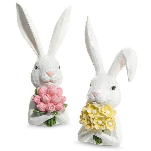 Bunny Bust with Flowers - 2 Styles