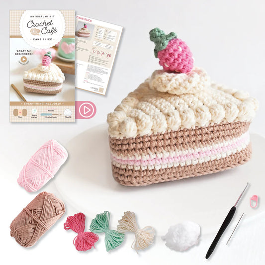 Cake Slice Crochet Cafe Amigurumi Kit