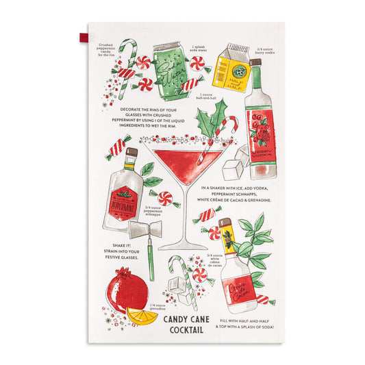 Candy Cane Cocktail Bar Towel