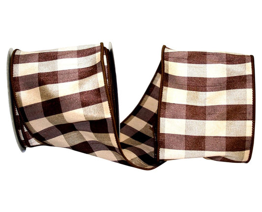 Check Silk Wired Ribbon