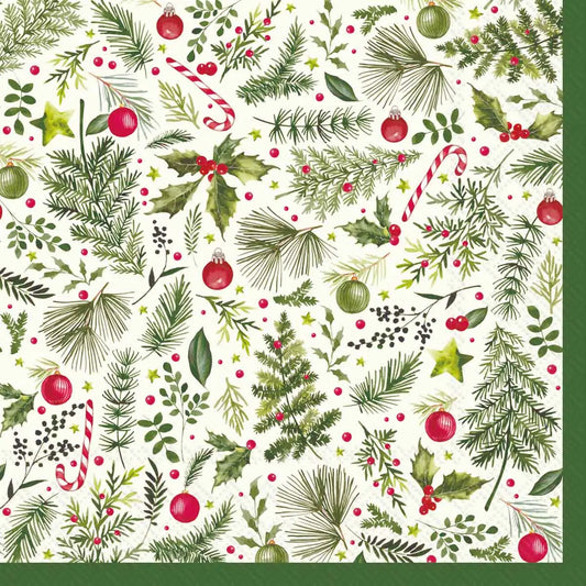 Christmas Branches Luncheon Napkins