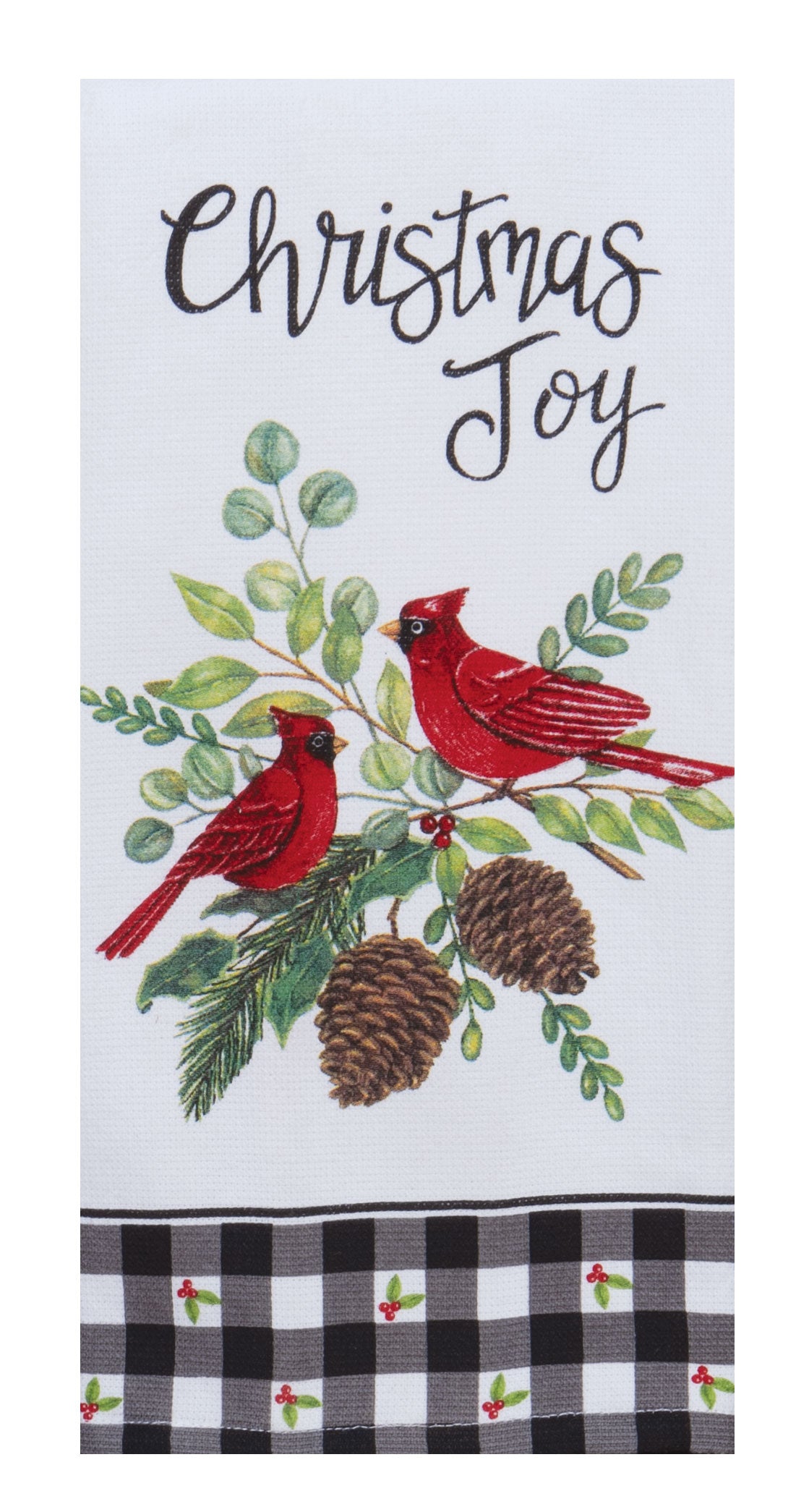 Winter Cardinal Christmas Joy Kitchen Towels