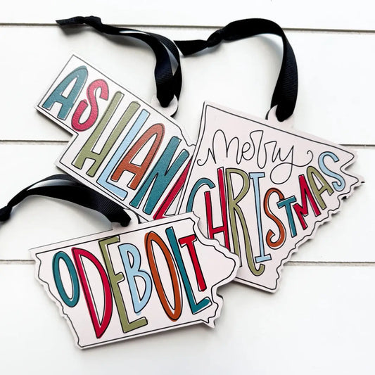 MERRY CHRISTMAS Nebraska Ornament