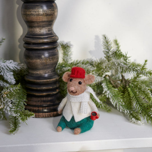 Hot Cocoa Mouse Critter Ornament