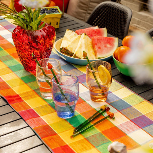 Color Pop Plaid Table Runner
