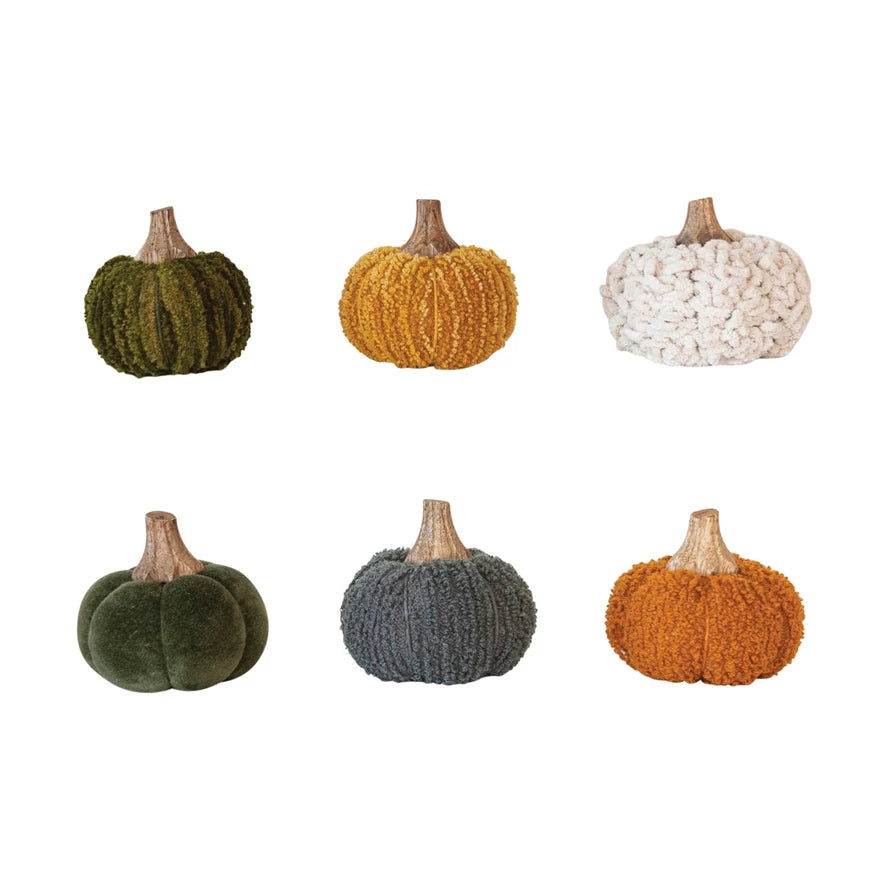 Pumpkins with Wood Stems -