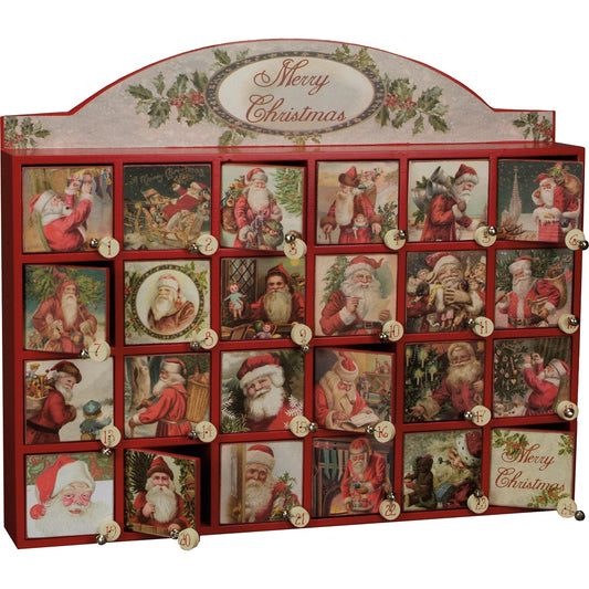 Vintage C hristmas Countdown Box - Merry Santa