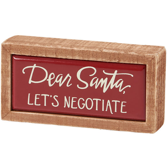 Dear Santa Mini Box Sign