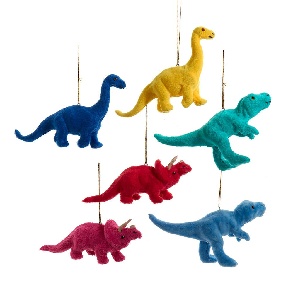 Fuzzy Dinosaur Ornament - 6 Colors