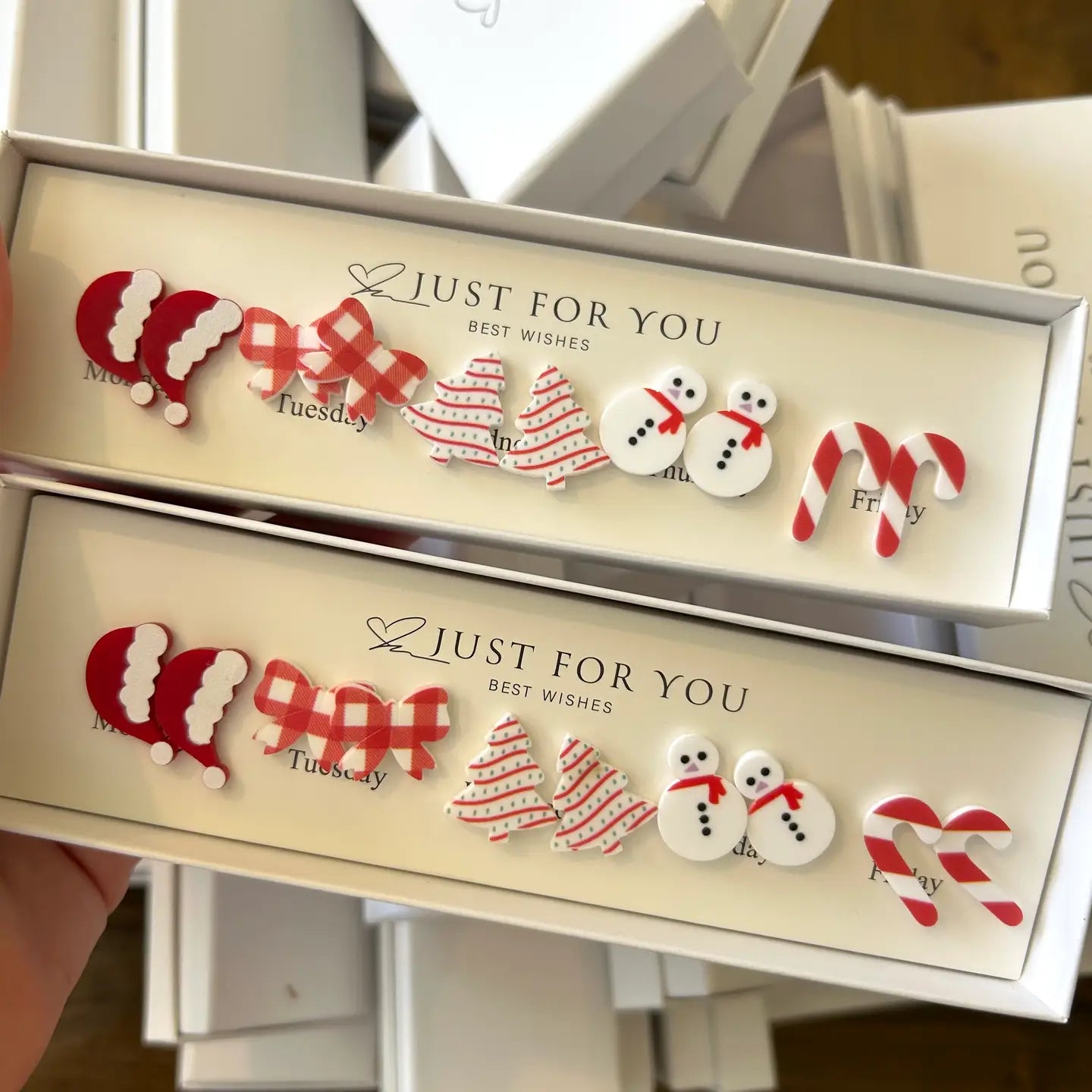 Festive Christmas Studs -Set of 5