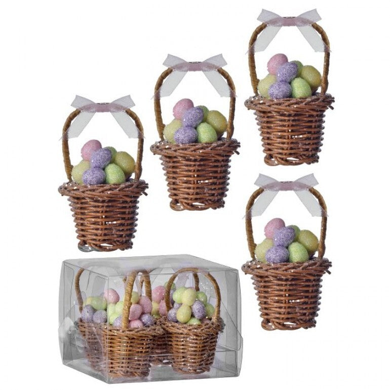 Easter Basket Ornament -2 colors, Box of Four