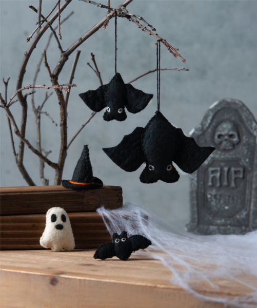 Felted Bats  Ornaments