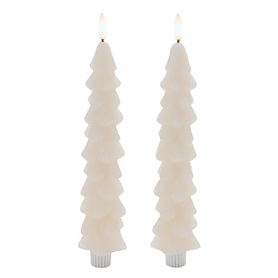 FIA Wick Tree Taper Candles ,  White - Set of 2