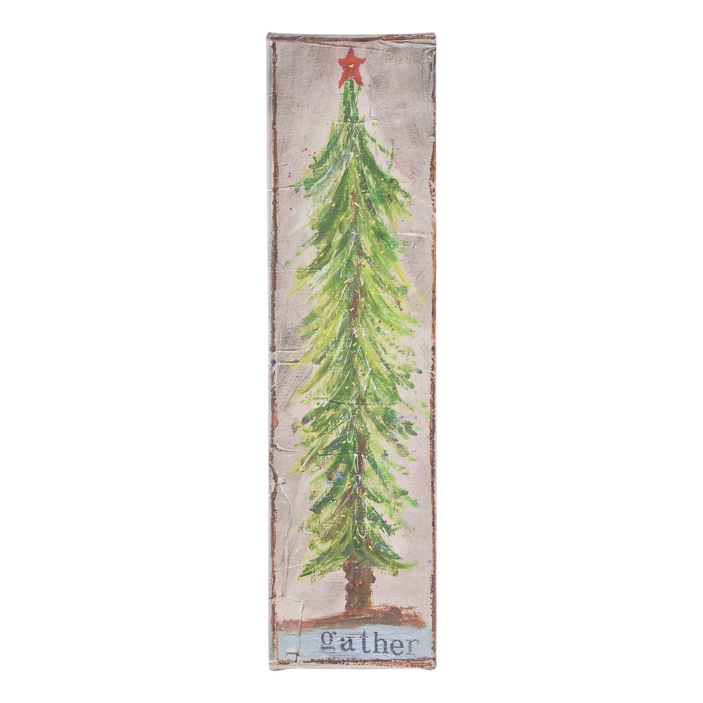 "Gather" Christmas Tree Wall Art - 15"