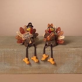 Harvest Turkey Shelf Sitters - 2 Styles