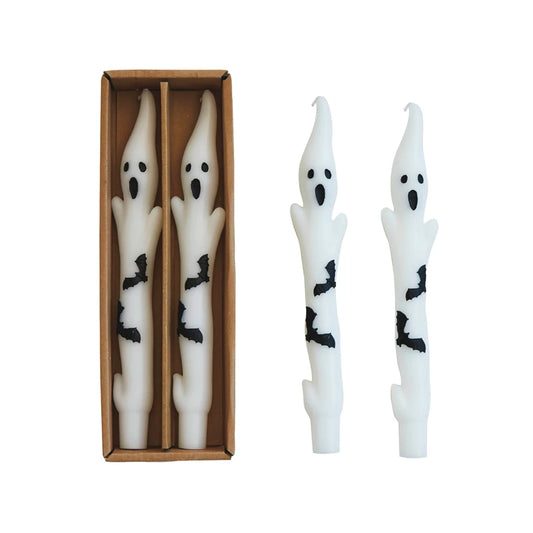 Ghost Shaped Taper Candles - set of 2