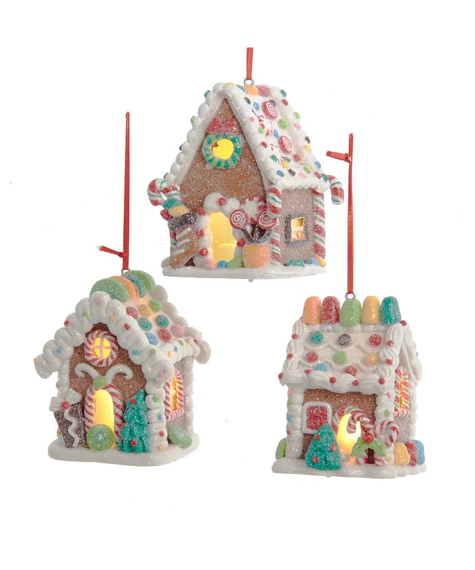 LED Gingerbread House Ornament - 3 styles