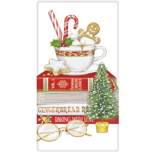 Gingerbread Book Stack Kitchen Towel