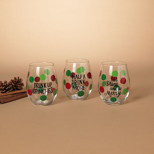 Holiday Glass Cups - 3 Styles